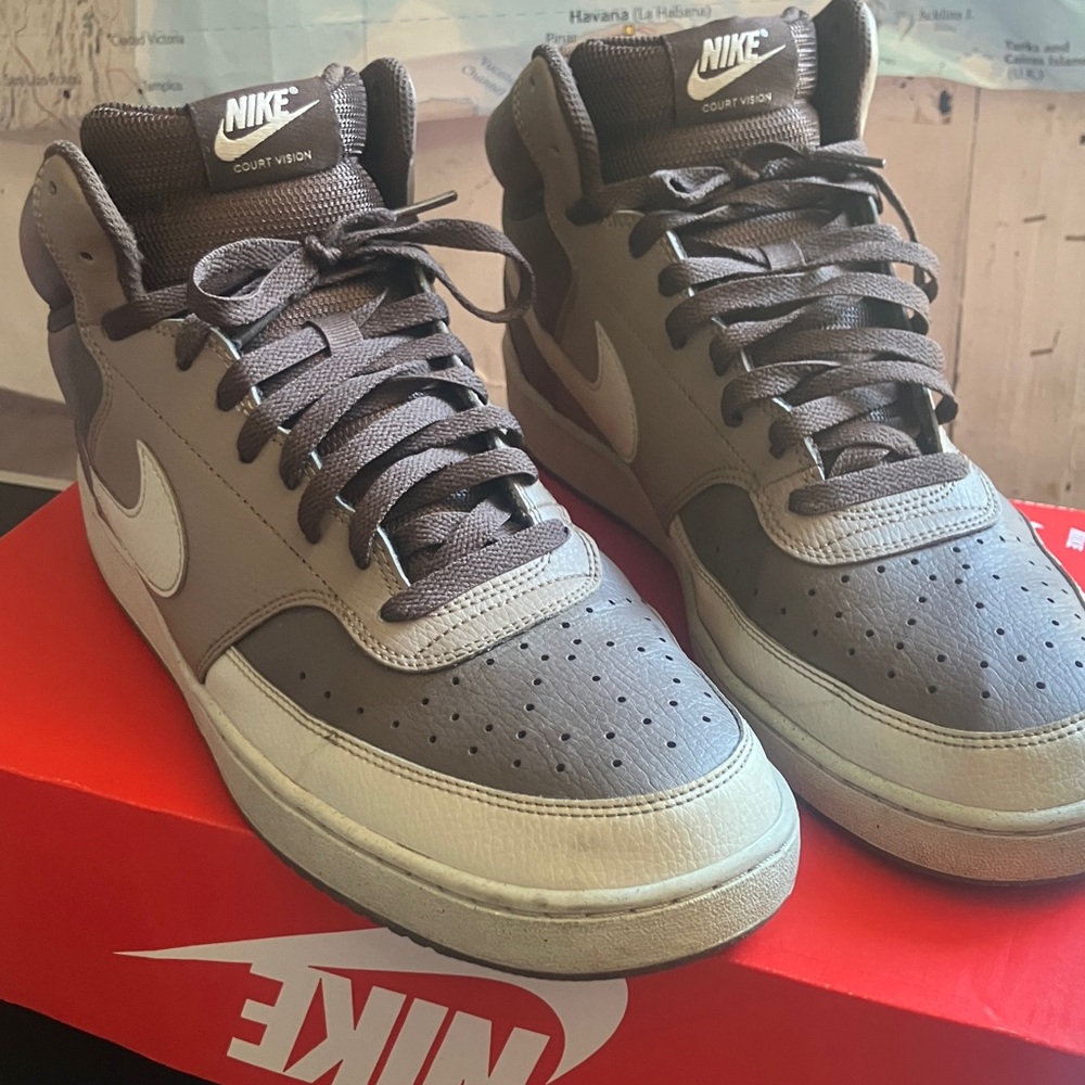 Nike Court Vision Sneakers - Brown and Gray